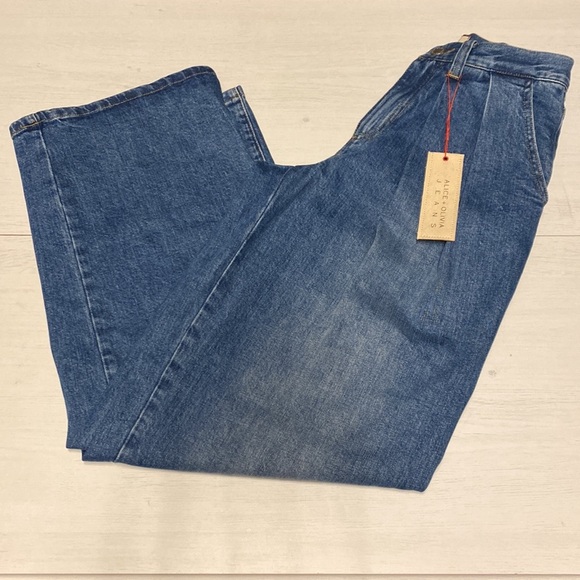 Alice + Olivia Pants Womens Kate Deep Pleat Jeans - Not Yours - Size 25 - Picture 3 of 9